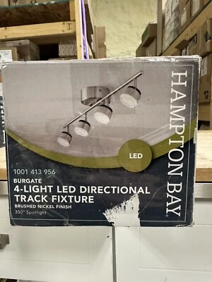 Hampton Bay Burgate 4 luces LED direccional accesorio de pista, níquel cepillado Foto 1 de 3