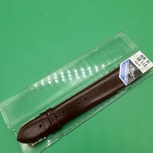 Vintage 18mm Speidel Mesa Brown Genuine Leather Watch Band Never Worn - Picture 1 of 6