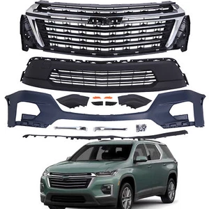 Front Bumper Cover Grille Assembly Kit For Chevy Traverse 2022-2024 - Picture 1 of 15