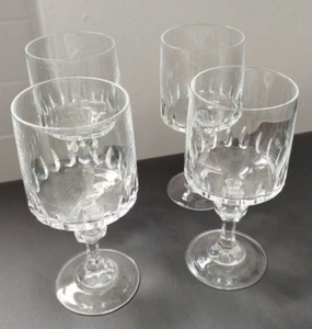 Vier Weingläser Vintage Geschliffen Relief Glas Wein rund Kelche ca. 80er - Bild 1 von 9