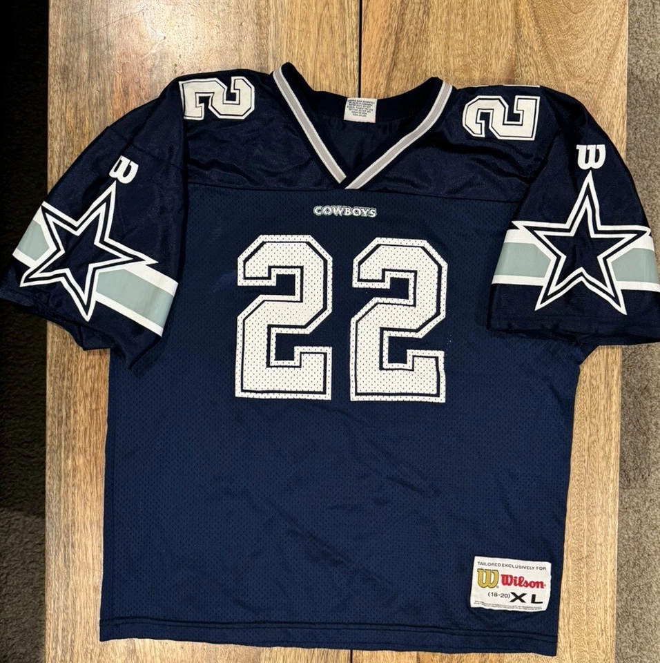 Vintage Wilson Dallas Cowboys #22 Emmitt Smith Youth Size XL / Adult Small - Image 1 of 4