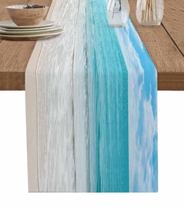 Summer Table Runners 48 Inches Long Tropical Ocean Beach Sea Water Table Runn... - Foto 1 di 9