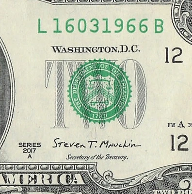 MAR 16 1966 Birthday Fancy Serial Number Date Note One Dollar Bill 03 16 1966 - Image 1 of 4