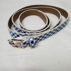 Cintura Talbots blu modello Gingham fibbia argento nuova con etichetta taglia XL - Foto 1 di 3