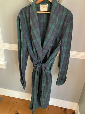 Bata de cinturón de colección State O Maine Cotten azul/verde a cuadros E.W Jansen Inc Newburgh NY Foto 1 de 4