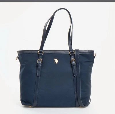 US POLO ASSN. Borsa US Polo Assn nera e oro tono navy COLLEGE BESTSELLER nuova etichetta strega