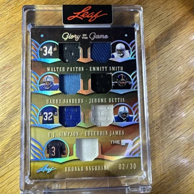 Leaf Glory Of The Game 2025 "The 7" Running Backs Payton/Smith/Simpson 2/30 Foto 1 de 2