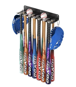 Wall Mount Baseball Bat Holder, 8 Prongs Heavy Duty Metal Bat Rack, Holds 14 ... - Picture 1 of 8