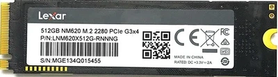 Lexar 512GB NM620 M.2 2280 PCIe Gen3 x4 NVMe SSD LNM620X512G-RNNNU - Image 1 of 2