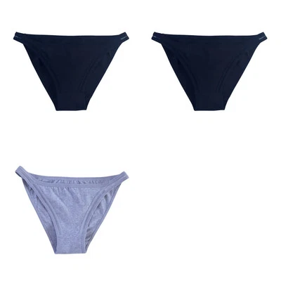 Conjunto de 3 bragas de algodón de tiro bajo para mujer calzoncillos transpirables sin costuras ropa interior Foto 1 de 4