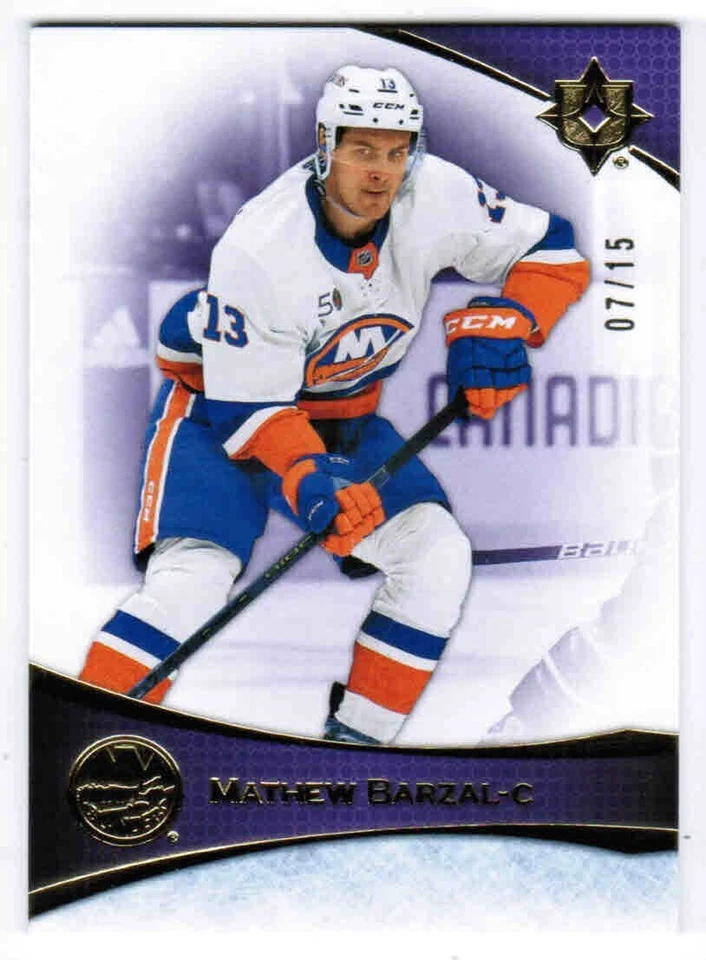 22/23 2022 UPPER DECK ULTIMATE COLLECTION MATHEW BARZAL #7 BASE PURPLE /15 - Image 1 of 1