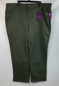 Gloria Vanderbilt Amanda Jeans Pine Glen Tapered Leg 5-Pockets Size 22W NEW - Picture 1 of 12
