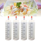 4x 250ml Squeeze Sauce Bottles with Scale Easy Dispensing BPA Free Leak-Proof