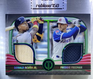 RONALD ACUNA JR & FREDDIE FREEMAN 2022 Topps Tribute Dual Relic /99 SP