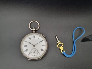 silver pocket watch working comes with key - Picture 1 of 13