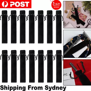 UP 500PCS Black Velvet Pen Pouch Sleeve Holder Single Pen Bag Case Pencil Bag AU - Picture 1 of 12