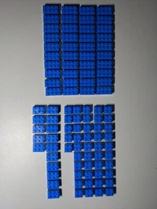 Lego CLEAN Lot of 100 Parts Blue Bricks 2x4 2x3 2x2 3001 3002 3003 City Creator - Picture 1 of 1