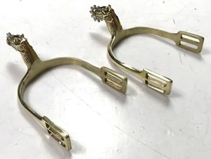 CIVIL WAR US UNION CSA OFFICER HORSE HEAD M1859 CAVALRY HORSE BOOTS SPURS-PAIR - Imagen 1 de 4