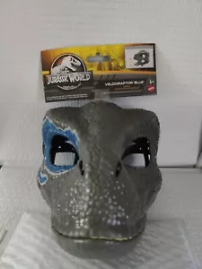 Jurassic World VELOCIRAPTOR AZUL Dinosaurio Dino Máscara Raptor Película Mundo - Imagen 1 de 7