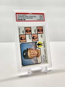 1973 Topps #116 Yankees Manger/Entrenadores naranja paralelo Ralph Houk PSA 9 OC COMO NUEVO - Imagen 1 de 2