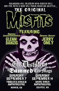Póster de concierto Misfits 2019 Denver y Seattle 11 X 17 enmarcado - Imagen 1 de 2
