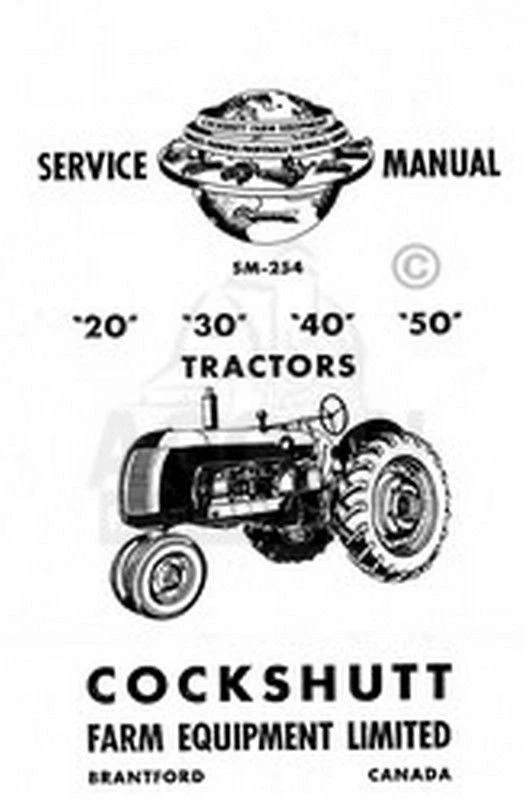 Manual de servicio de taller de tractor Cockshutt 20 40 50 Co-oP E2 E3 E4 E5 Foto 1 de 1