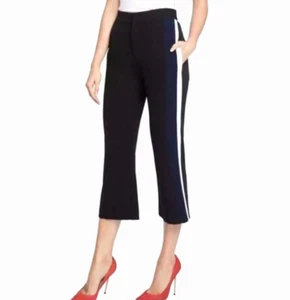 Rachel Roy Gwen Crop Pant Blue White Stripe High Rise Career Trouser Preppy 6 - Picture 1 of 13