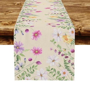 Corredor de mesa de flores silvestres rosa primavera cocina comedor mesa de centro decoración - Imagen 1 de 5