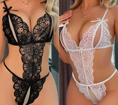 Lencería sexy para mujer Prendas para dormir Babydoll Ropa interior Vestido de encaje Tanga Prendas para dormir Foto 1 de 4