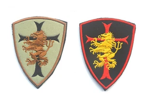 2PCS NAVY SEAL TEAM 6 DEVGRU LION CROSS CRUSADER SHIELD TACTICAL HOOK PATCH  - Picture 1 of 5