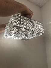 Kichler Flush Mount Crystal Light Art Deco MCM High End