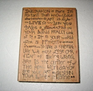 (1) Paula Beste Zitate Holzhalterung Gummistempel 974-A Imagination - Bild 1 von 4