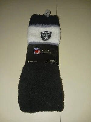 New Vintage Las Vegas Raiders NFL Fuzzy Socks Medium - Image 1 of 4