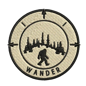 Bigfoot Compass Patch Embroidered Iron-On Applique XFiles Sasquatch Cryptid Myth - Picture 1 of 9