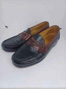 Allen Edmonds Newcastle Zapatos Para Hombres 11.5 D Negro Marrón Cuero Vestido Mocasines EE. UU. - Imagen 1 de 6