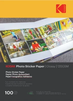 KODAK Photo Sticker Paper Glossy, 8.5�x11�, 50 Count, 120gsm - Image 1 of 4