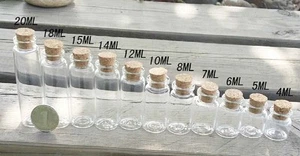 Venta al por mayor lotes de 10 piezas diapositivas transparentes vacías con botellas de vidrio de corcho tamaños múltiples - Imagen 1 de 22