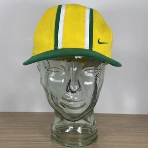 Vintage Nike BRASIL Brazil Soccer FUTBOL Hat Yellow Green White Stri Adj Mens - Picture 1 of 11