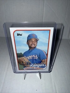 Tarjeta de béisbol autografiada por Dwayne Henry (Texas Rangers) 1989 Topps #496 - Imagen 1 de 4