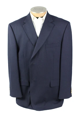 Blazer Stafford Para Hombres 48R Azul Marino Mezcla de Lana 2 Botones Abrigo Deportivo Chaqueta de Ventilación Única Foto 1 de 4