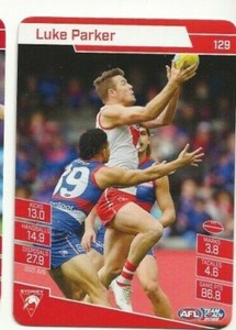 2022 TEAMCOACH SYDNEY SWANS LUKE PARKER COMMON CARD # 129 AFL 