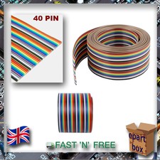 40 Way 40 pin 1.27mm Flat Color Rainbow Ribbon IDC Cable Wire