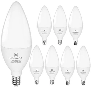 Led Ceililng Fan Light Bulbs Warm White 2700k E12 Candelabra Base 60w Equivalent - Picture 1 of 7
