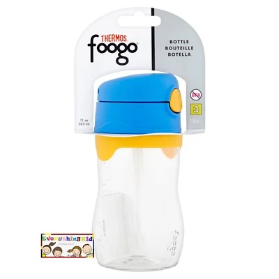 Botella de paja NIP THERMOS FOOGO 11 onzas, azul/amarillo Foto 1 de 4