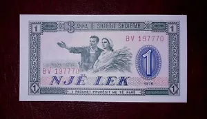 More details for albania 1 lek banknote, 1976year(unc)