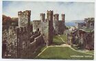 Caernarvon Castle Wales Vintage Art Postcard S9