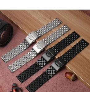 18 20 21 22 23 24 25 26 mm correa de pulsera acero inoxidable sólido correa de reloj - Imagen 1 de 39