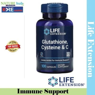 Life Extension, glutatión, cisteína y C, 100 cápsulas Foto 1 de 3