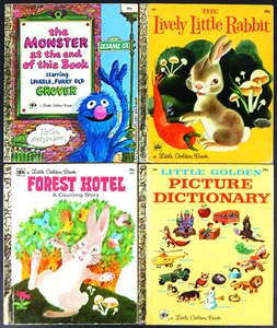 4 x VTG GOLDEN BOOKS $.39 SESAME STREET GROVER LIVELY RABBIT FOREST HOTEL 1970s - Picture 1 of 13