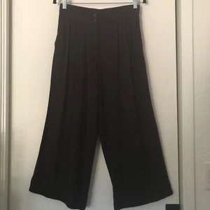 H&M Wide Leg Cropped Pants Size 6 Brown - Picture 1 of 8